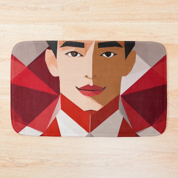 Item preview, Geometric Man Portrait With Red and White designed and sold by MakeInShop.