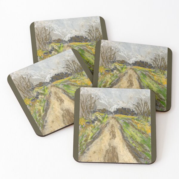 Item preview, Muddy Farm Track - Semi Abstract Soft Pastel Sketch designed and sold by paleheather.