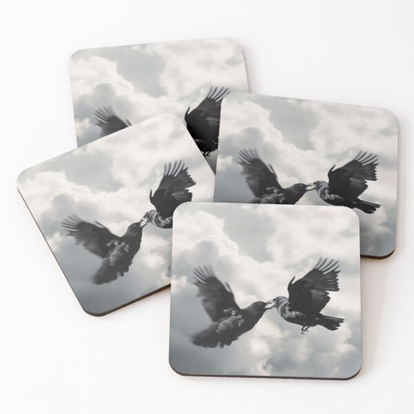 Item preview, two black birds fighting in the sky designed and sold by nokoryna.