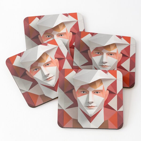Item preview, Geometric Man Portrait  Illustration With Red and White designed and sold by MakeInShop.