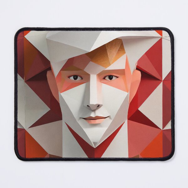 Item preview, Geometric Man Portrait Illustration With Red and White designed and sold by MakeInShop.