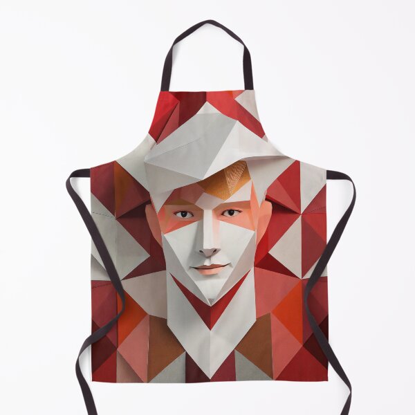Item preview, Geometric Man Portrait Illustration With Red and White designed and sold by MakeInShop.