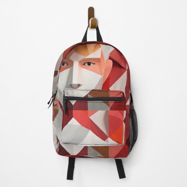 Item preview, Geometric Man Portrait Illustration With Red and White designed and sold by MakeInShop.