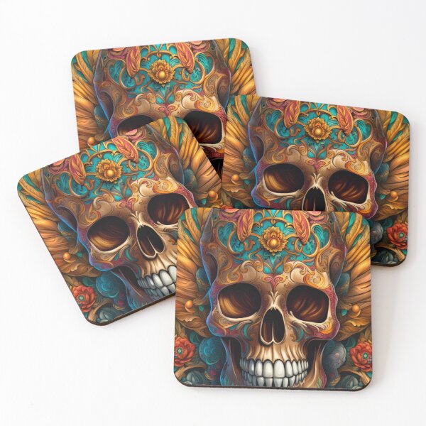 Item preview, Vibrant Floral Skull Artwork designed and sold by Department61.