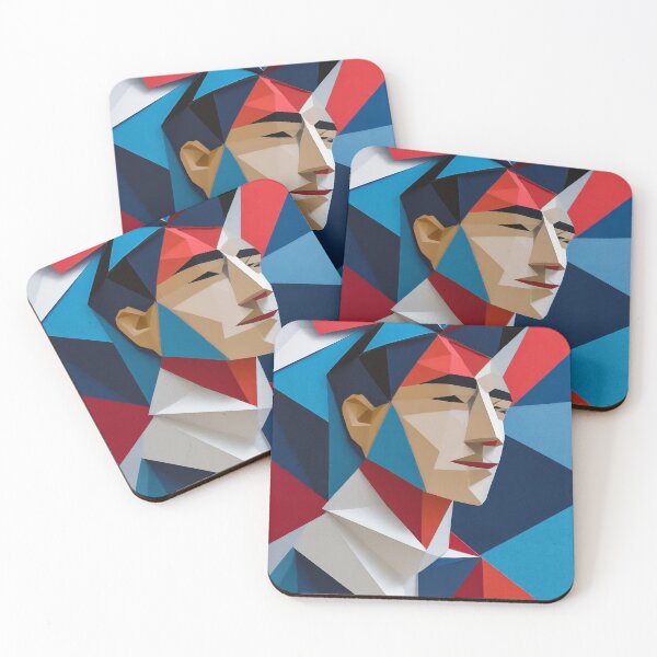 Item preview, Geometric Man Portrait Illustration With Red Blue and White designed and sold by MakeInShop.