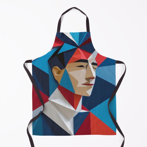 Item preview, Geometric Man Portrait Illustration With Red Blue and White designed and sold by MakeInShop.