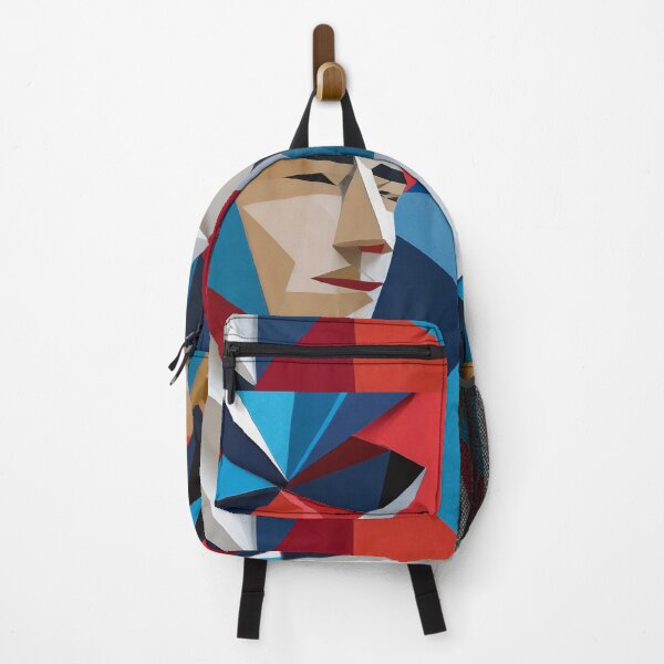 Item preview, Geometric Man Portrait Illustration With Red Blue and White designed and sold by MakeInShop.