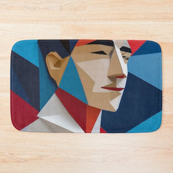 Item preview, Geometric Man Portrait Illustration With Red Blue and White designed and sold by MakeInShop.