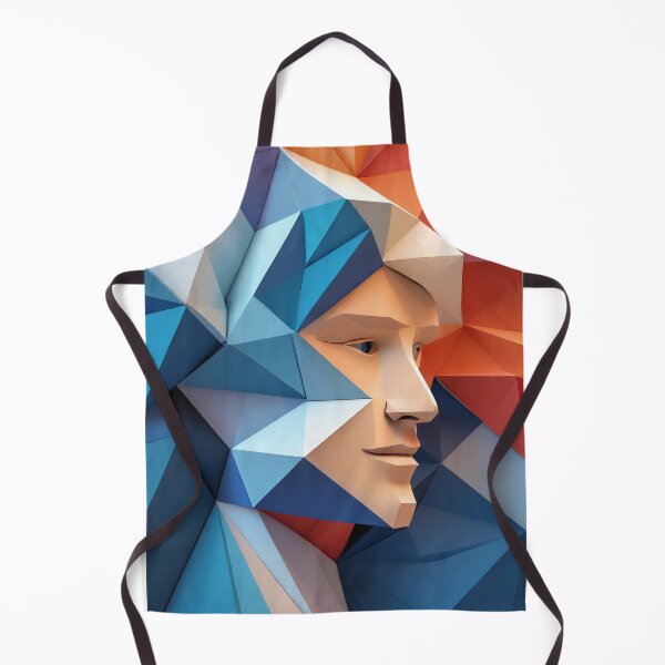 Item preview, Geometric Man Portrait Illustration With Red Blue and White designed and sold by MakeInShop.