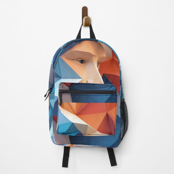 Item preview, Geometric Man Portrait Illustration With Red Blue and White designed and sold by MakeInShop.