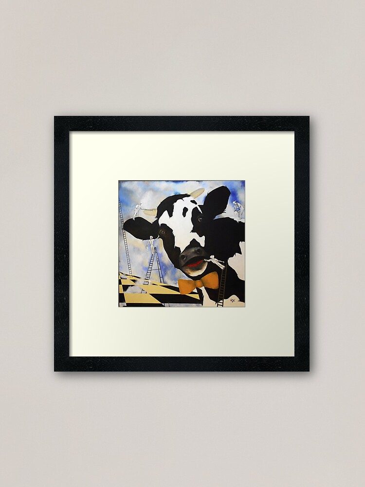 Thumbnail 2 of 7, Framed Art Print, We Should Paint a Giant Cow designed and sold by tomnorton.