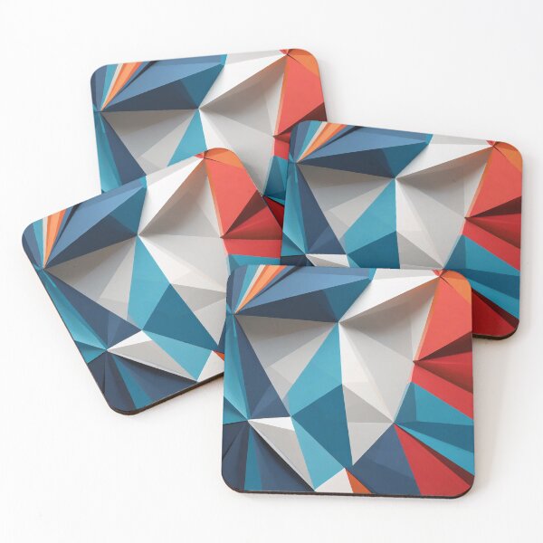 Item preview, Geometric Man Portrait Illustration With Red Blue and White designed and sold by MakeInShop.