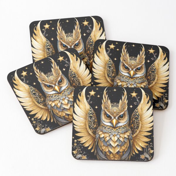Item preview, Golden Guardian Owl designed and sold by cyberartstudiox.