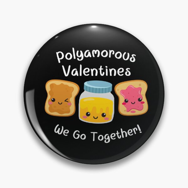 Item preview, Polyamorous Valentines - We Go Together Kawaii Toast and Honey Trio designed and sold by WigOutlet.