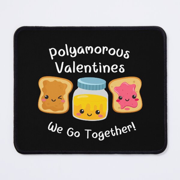 Item preview, Polyamorous Valentines - We Go Together Kawaii Toast and Honey Trio designed and sold by WigOutlet.