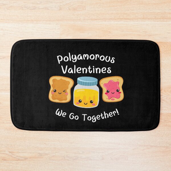 Item preview, Polyamorous Valentines - We Go Together Kawaii Toast and Honey Trio designed and sold by WigOutlet.