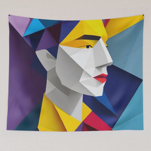 Item preview, Geometric Man Portrait Illustration designed and sold by MakeInShop.