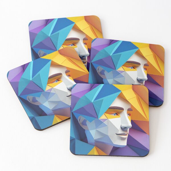 Item preview, Geometric Man Portrait Illustration designed and sold by MakeInShop.