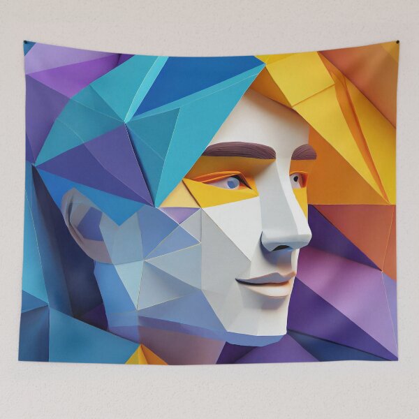 Item preview, Geometric Man Portrait Illustration designed and sold by MakeInShop.