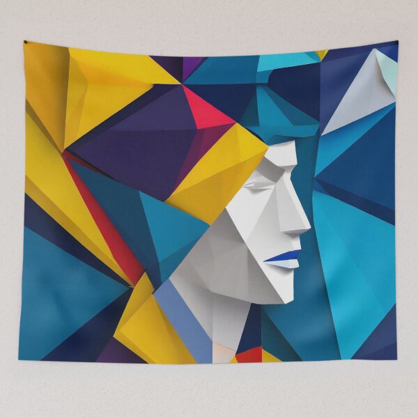 Item preview, Geometric Man Portrait Illustration designed and sold by MakeInShop.
