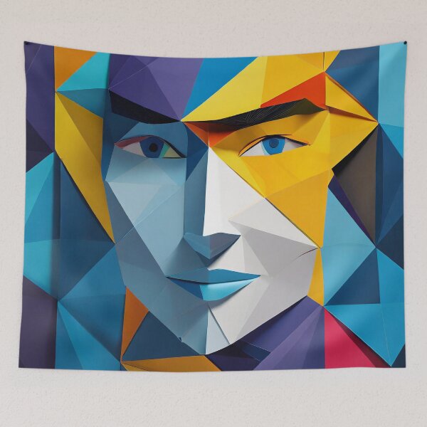 Item preview, Geometric Man Portrait Illustration designed and sold by MakeInShop.