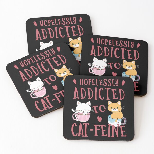 Item preview, FUNNY HOPELESSLY ADDICTED TO CAT-FEINE CUTE CATS designed and sold by FlutteringWings.