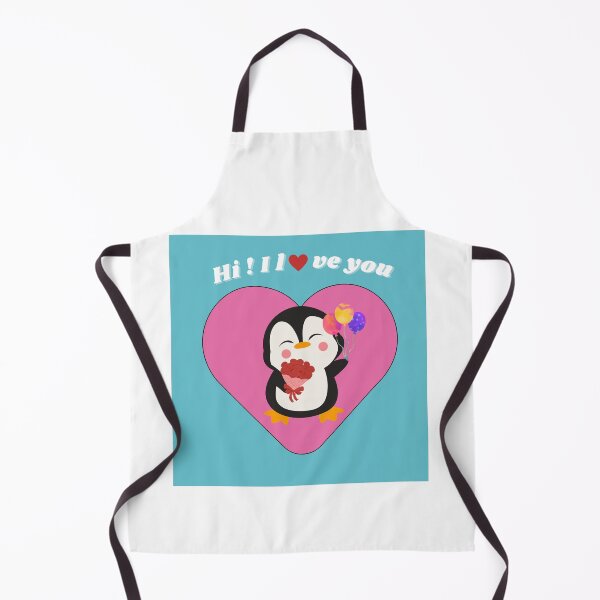 Item preview, HI ! I Love You. Cute Penguin With Flowers Big Heart designed and sold by LiliDedula.