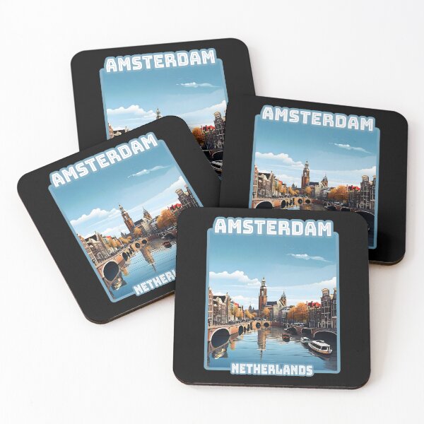 Item preview, Architectural landscape skyline of Amsterdam, Netherlands. Beautiful travel design. designed and sold by Unitepeople.