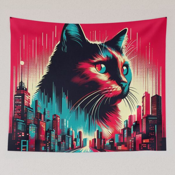Item preview, Cat Tortie Looking Over a City designed and sold by printmala.