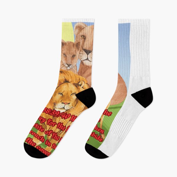 Item preview, JOB 38:39 Wilt thou hunt the prey for the lion? or fill the appetite of the young lions,  JOB 38:40 When they couch in their dens, and abide in the covert to lie in wait? designed and sold by Hinny8.