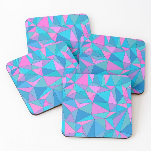 Item preview, 3D Mosaic Triangles Blue Green Pink designed and sold by WeArePear.