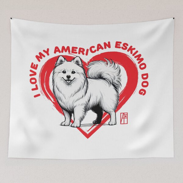 Item preview, I Love My American Eskimo Dog- I Love my dog - Smart dog designed and sold by ArtProjectShop.