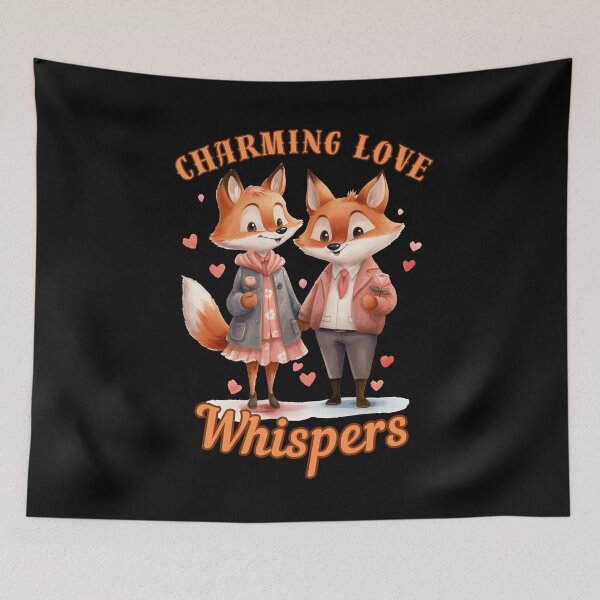 Item preview, Charming Love Whispers. fox watercolor designed and sold by FoxVibes.