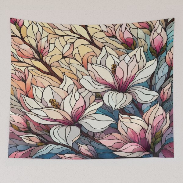Item preview, Magnolias Stained Glass designed and sold by tanonisdesigs.