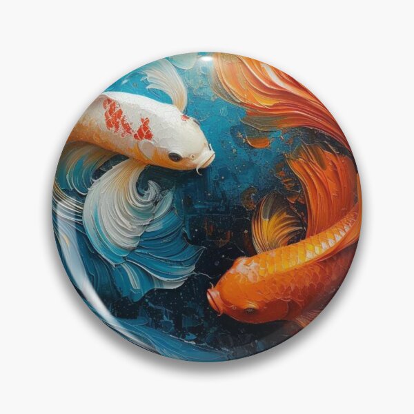Item preview, Yin Yang Koi Fish Painting designed and sold by HomeAndHope.