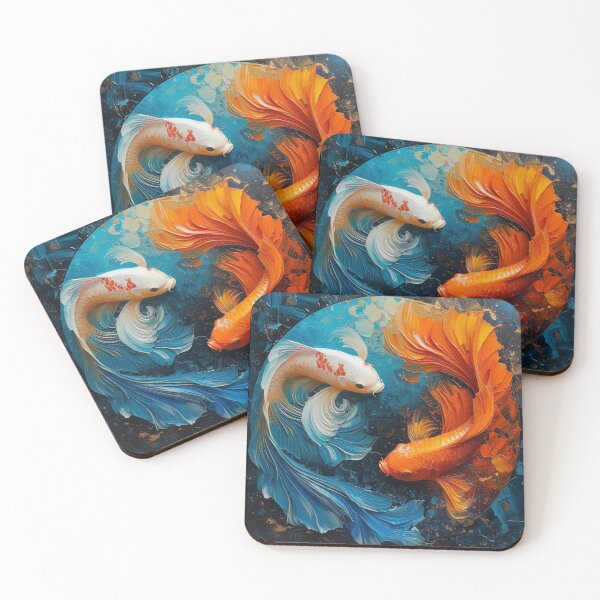 Item preview, Yin Yang Koi Fish Painting designed and sold by HomeAndHope.