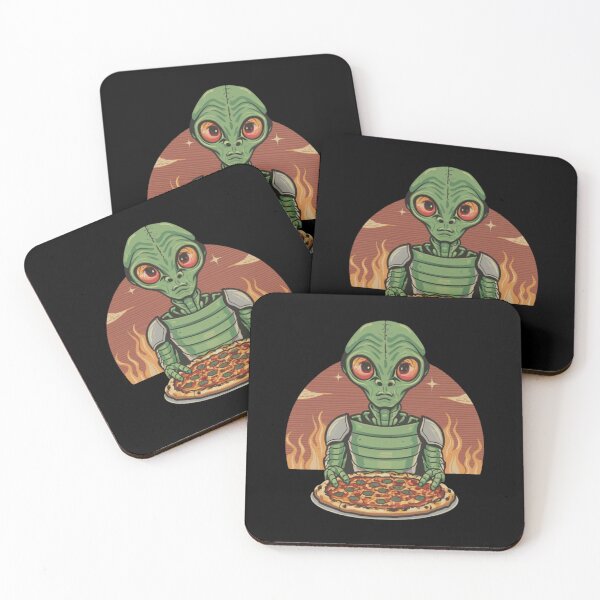 Item preview, Funny Alien Head Eating Pizza UFO Extraterrestrial designed and sold by EanayarDesigns.