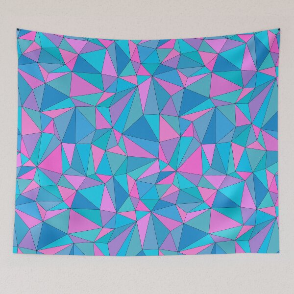 Item preview, 3D Mosaic Triangles Blue Green Pink designed and sold by WeArePear.