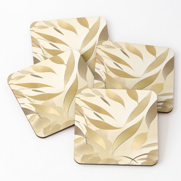 Item preview, Chic Yellow Gold Abstact Leaves Pattern designed and sold by Gaborai.