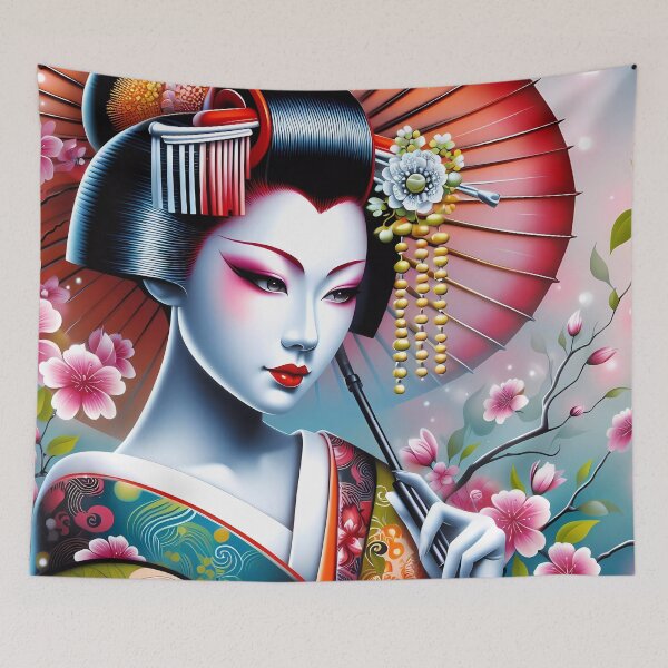 Item preview, Elegance Redefined: Geisha in Blooming Splendor designed and sold by Vitalka-uk.
