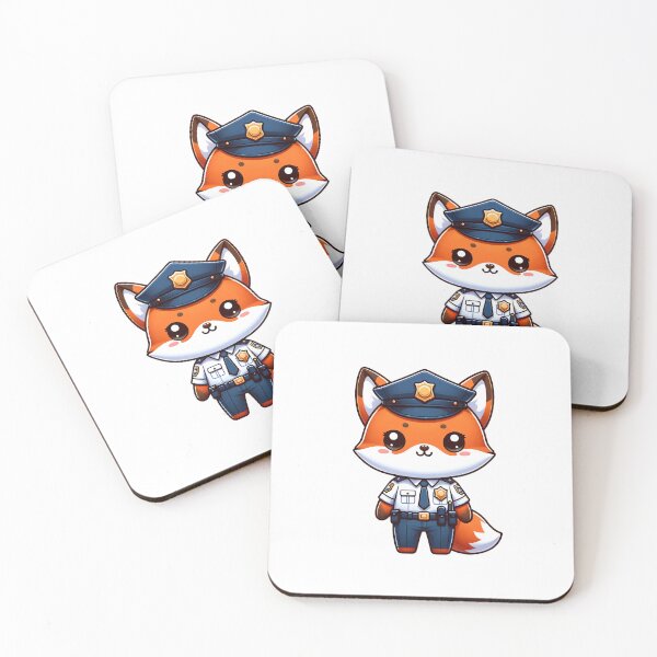 Item preview, Kawaii Foxy Police Officer Design | Cute Law Enforcement Fox Art designed and sold by PuffPuffPrint.