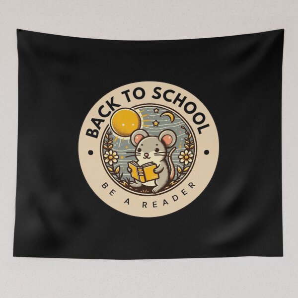 Item preview, Back to school cute mouse reading a book designed and sold by Culmika.