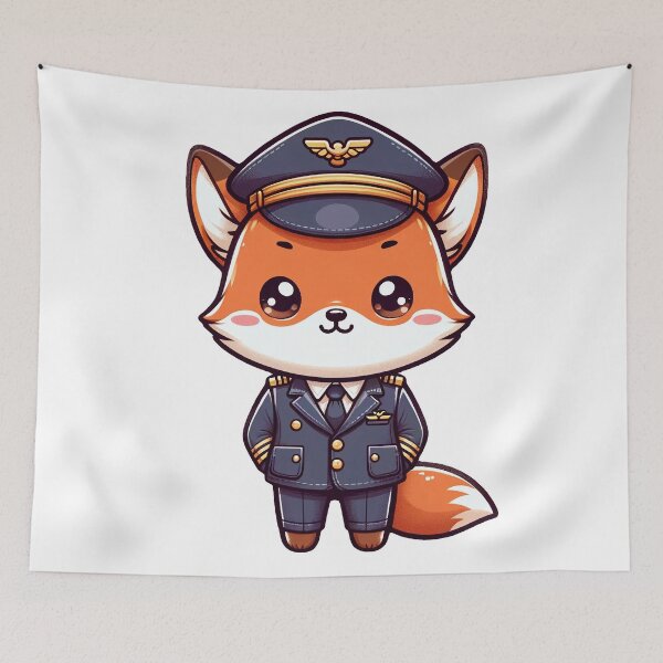 Item preview, Kawaii Foxy Pilot Design | Adorable Fox Aviator Artwork designed and sold by PuffPuffPrint.