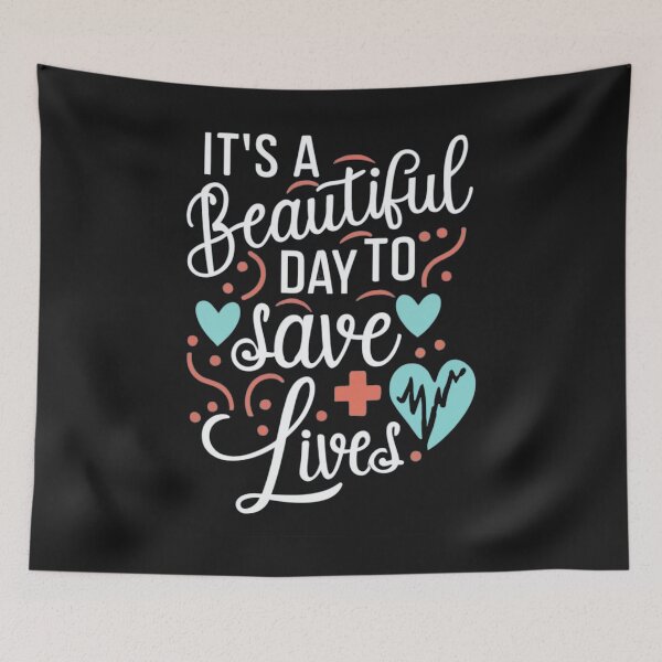 Item preview, It's A Beautiful Day To Save Lives Gift for Doctors Nurses  designed and sold by Pawel Oska.