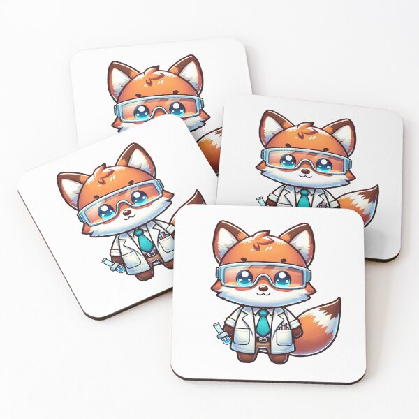 Item preview, Kawaii Foxy Scientist Art | Adorable Fox Researcher Illustration designed and sold by PuffPuffPrint.