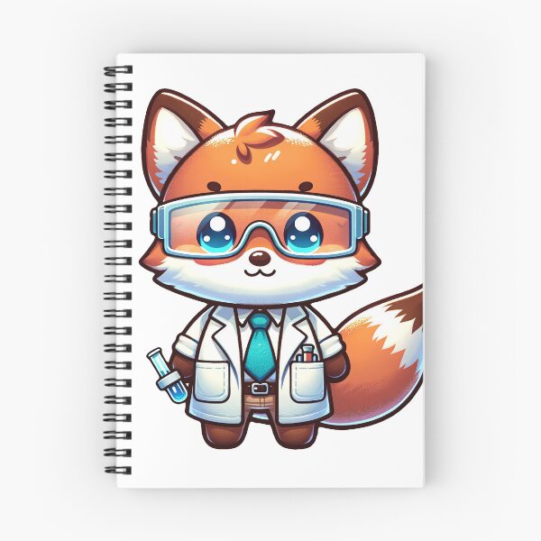 Artikelvorschau, Kawaii Foxy Wissenschaftler Kunst | Entzückende Fuchs-Forscher-Illustration entworfen und verkauft von PuffPuffPrint.