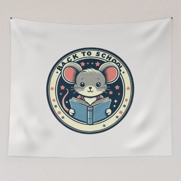 Item preview, Back to school cute mouse reading a book designed and sold by Culmika.