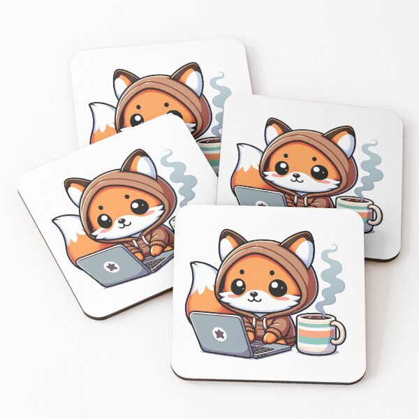 Item preview, Kawaii Foxy Programmer Design | Cute Coding Fox Illustration | Foxy Coder designed and sold by PuffPuffPrint.