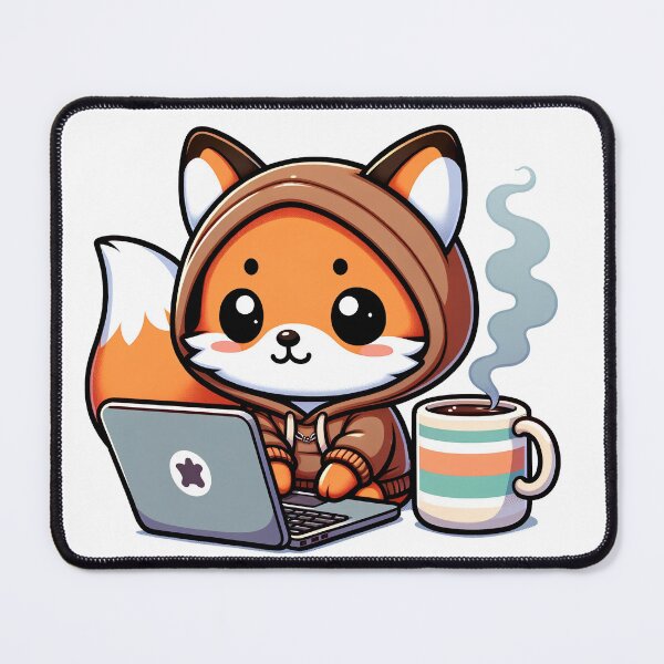 Item preview, Kawaii Foxy Programmer Design | Cute Coding Fox Illustration | Foxy Coder designed and sold by PuffPuffPrint.