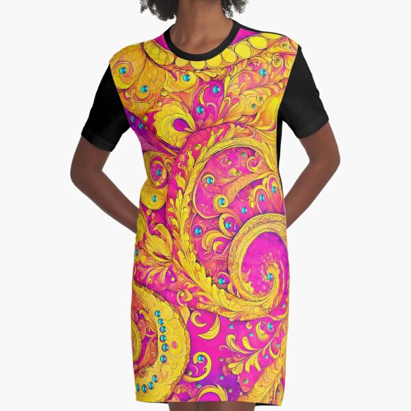 Item preview, Magenta and Gold Paisley Swirl Pattern designed and sold by LaRoach Digital Arts.